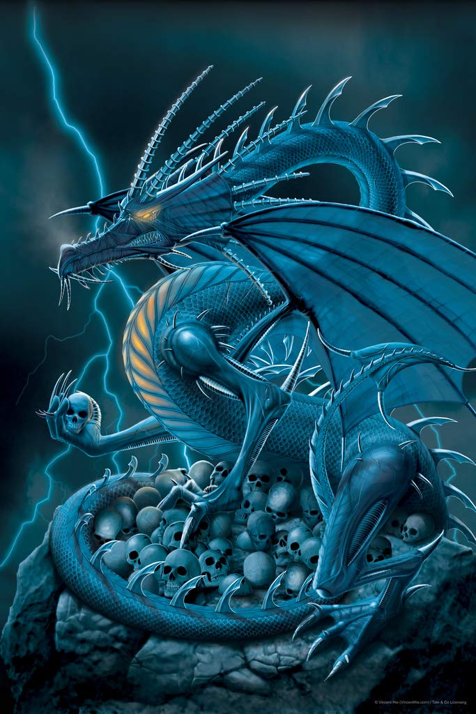 Amazon.com: Abolisher Blue Dragon Human Skull Nest by Vincent Hie